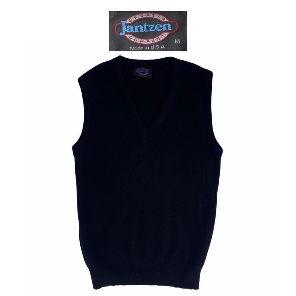 Vintage‎ Jantzen Gray Golf Sport Vest Men's Large Grandpa